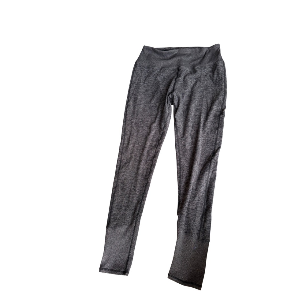 Alo Yoga High Waist Lounge Joggers Dark Heather Gray Space Dye Ribbed Cuffs XL